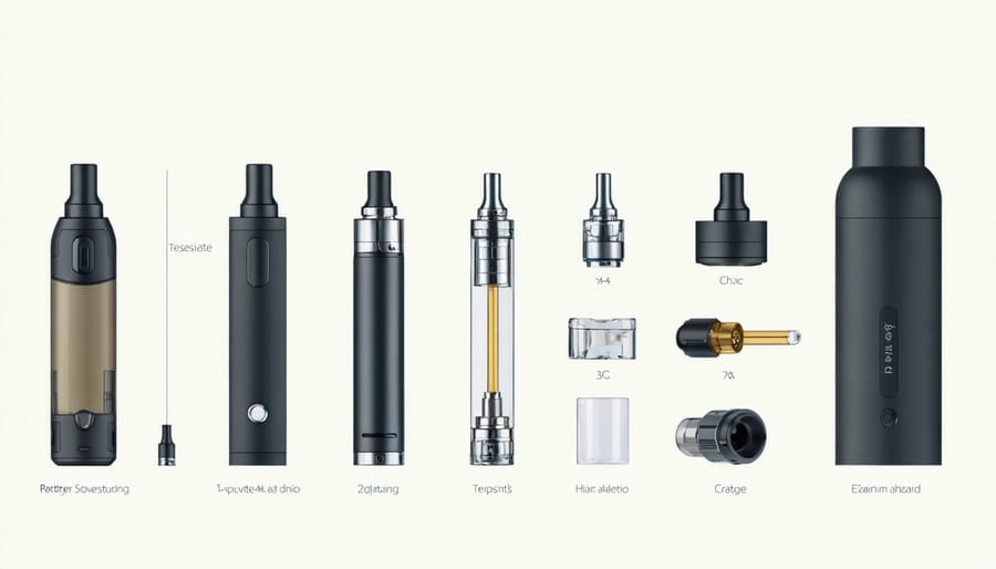 Detailed breakdown of the key components of modern vaping devices